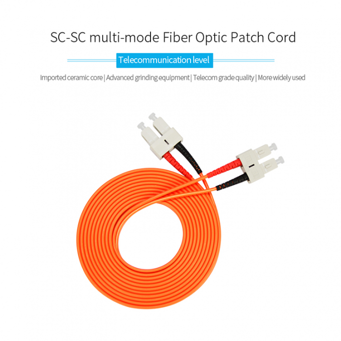 SC customizável ao cabo de remendo multimodo Jumper Cables da fibra ótica do SC
