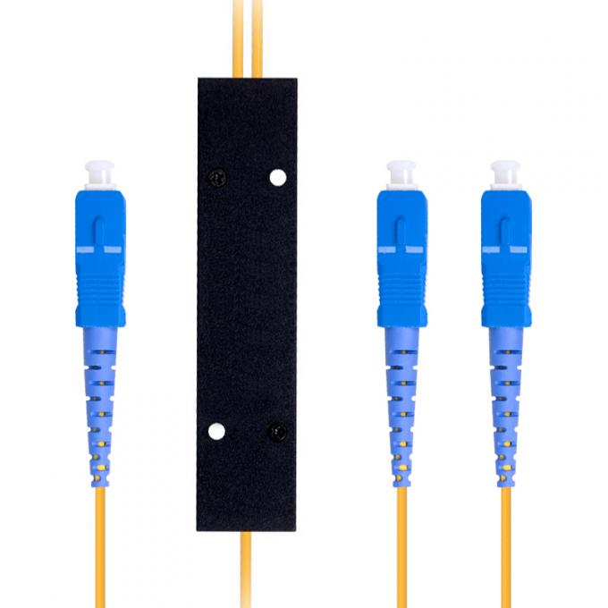 Tipo personalizado divisor de fibra ótica da trança das telecomunicações FTTH do PLC do SC UPC 1X2